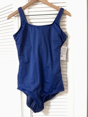 Lands’ End DDD Tummy Control One Piece Swimsuit Navy Size 12 NWT